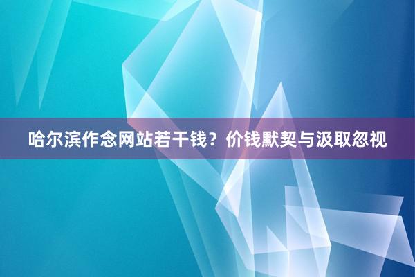 哈尔滨作念网站若干钱？价钱默契与汲取忽视